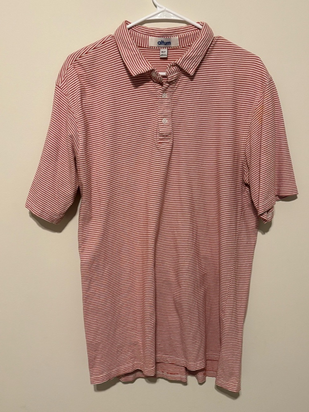 Altum Red & White Striped Men's Polo